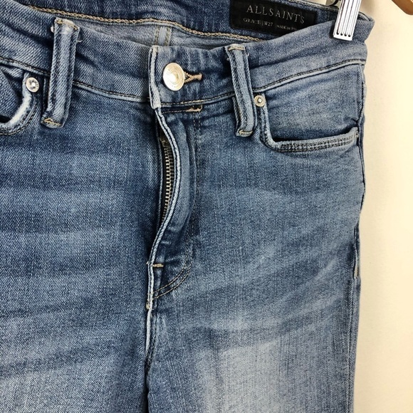 All Saints Blue Dart Grace Mid Skinny Jeans 27 - Picture 9 of 10